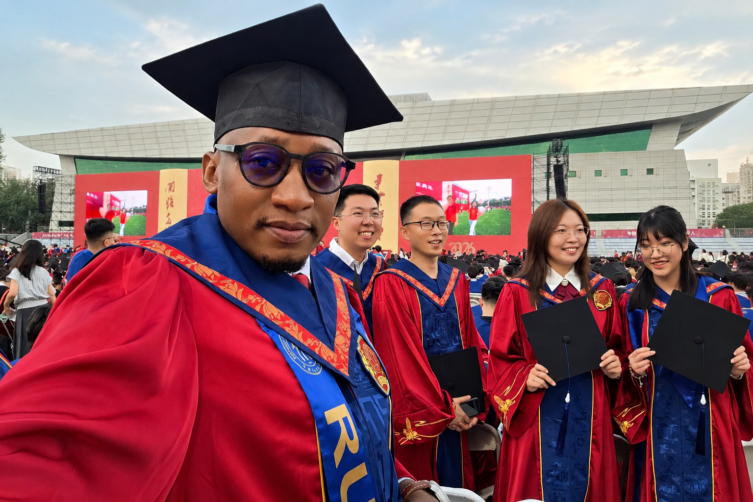 Motswana graduate at a university graduation ceremony in Beijing, China.